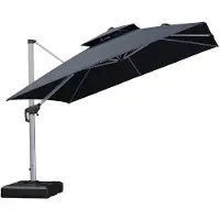 PURPLE LEAF Vierkant Parasol – Dubbel Top – 360 °Graden Rotatie – UV werend doek– Windbestendige Zweefparasol