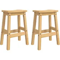 vidaXL Barkruk 2 st Honingwas 44 x 30 x 63 cm Massief grenen
