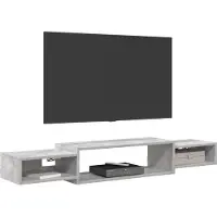 vidaXL Wand gemonteerd TV Kast Muurmontage Betongrijs 140 x 28 x 21 cm