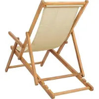 vidaXL Zonstoel Beige Massief Teakhout