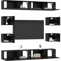 vidaXL Tv-meubelset 8 st 100 x 30 x 30 cm Zwart eiken