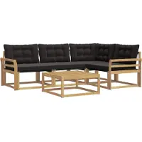 vidaXL Buiten bank set 5 st Wit en zwart