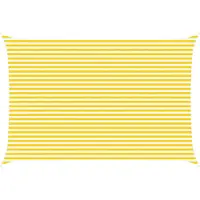 vidaXL Zonneschaduw Geel en Wit 6 x 4 m 100% Polyester Oxford
