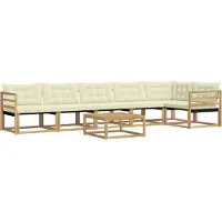 vidaXL Buiten bank set 7 st Wit en crèmekleurig