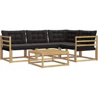 vidaXL Buiten bank set 5 st Wit en zwart