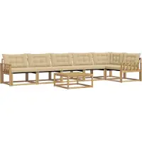 vidaXL Buiten bank set 7 st Wit en Beige