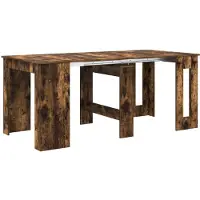 vidaXL Eettafel 180 x 85 x 75 cm Bewerkt hout Gerookt eiken
