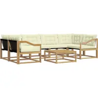 vidaXL - Buiten - bank - set - 7 - st - Wit - en - crèmekleurig