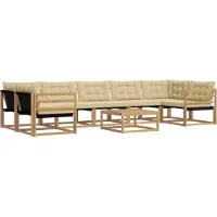 vidaXL Buiten bank set 8 st Wit en Beige