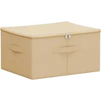 vidaXL Opbergbox Nonwoven stof 43 x 34 x 23 cm 33,6 L Crèmekleurig