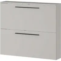 Huisenthuis.nl Schoenenkast Nicole Lichtgrijs - 8 paar schoenen - Breedte 100 cm - Hoogte 85 cm - Diepte 19 cm - Met kleppen