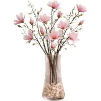 Mica Decorations Kunstbloemen - 4x - magnolia tree - lichtroze - 80 cm - siertakken - boeket - stelen
