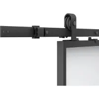 Vente-unique Dubbele schuifdeur met ophangsysteem - Aluminium en gerookt gehard glas - 2 x H205 x B73 cm - LINCI II