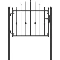 vidaXL Hekpoort ASTEN 100 x 75 cm Metaal Zwart Vergrendelbaar