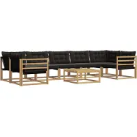 vidaXL Buiten bank set 8 st Wit en zwart