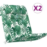 vidaXL Stoelkussens 2 pcs Bladpatroon 58 x 77 x 4,5 cm Oxford Stof