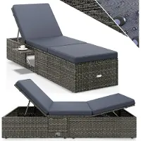Casaria Polyrotan ligbed Grijs/Antraciet 200x58x33cm