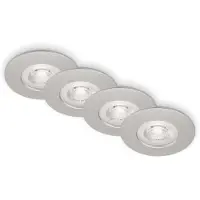 Briloner KULANA - LED Inbouwspots - set van 4 spotjes - dimbaar badkamerverlichting - Ø9 cm - 4,9 W - 480 lm - mat chroom
