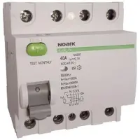Noark FI stroomonderbreker, 108366 Aardlekschakelaar Noark Ex9L-N 4P 40A A 100mA