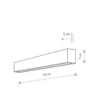 Nowodvorski Lighting Wandlamp, model Straight 1 T8, zwart