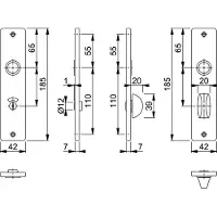 Hoppe Binnendeurschilden WC63x8 185x42 F1