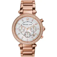 Michael Kors Analoog horloge 'PARKER' rose-goud / zwart / wit