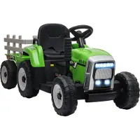 HOMCOM Elektrische Rijauto voor Constructiewerk Kunststof, Metaal 136,5L x 50B x 52,5H cm Groen
