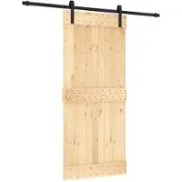 vidaXL Schuifdeur 90 x 210 cm Massief Pine Hout (Onbehandeld)