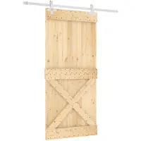 vidaXL Schuifdeur 95 x 210 cm Massief Grenenhout (Niet-Behandeld)