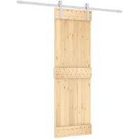 vidaXL Schuifdeur 70 x 210 cm Massief Pine Hout (Onbehandeld)
