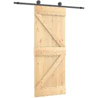 vidaXL Schuifdeur 85 x 210 cm Massief Pine Hout (Onbehandeld)