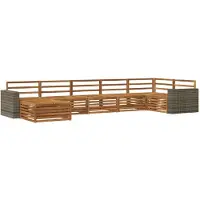 vidaXL Buiten bank set 7 st Naturel