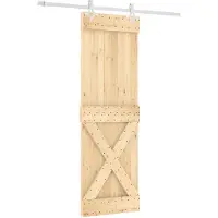 vidaXL Schuifdeur 70 x 210 cm Massief Pine Hout (Onbehandeld)