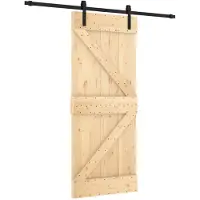 vidaXL Schuifdeur 85 x 210 cm Massief Pine Hout (Onbehandeld)