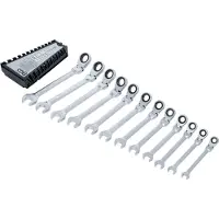 Bgs Spanner, Ratelringsleutelset hoekig SW 8 - 19 mm 12 stuks. (16 mm, 11 mm, 12 mm, 17 mm, 15 mm, 13 mm, 9 mm, 8 mm, 10 mm, 14 mm, 18 mm, 19 mm)