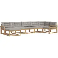 vidaXL Buiten bank set 7 st Wit en Lichtgrijs