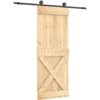 vidaXL Schuifdeur 80 x 210 cm Massief Pine Hout (Onbehandeld)