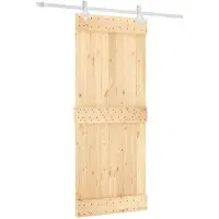 vidaXL Schuifdeur 85 x 210 cm, massief beuken (onbehandeld)