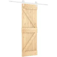 vidaXL Schuifdeur Natuurlijk en Wit 70 x 210 cm Massief Pine Hout