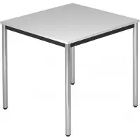 Hjh OFFICE PRO DORAN DR08 C - Grijs 80 x 80 met ronde buis / Chroom