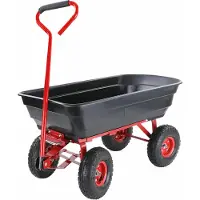 AWTOOLS - Tuinwagen - 75L - Vierwielige Kiepwagen - Ergonomische Handgreep