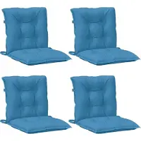 vidaXL Stoelkussens 4 st lage rug 100x50x7 cm stof gemêleerd blauw