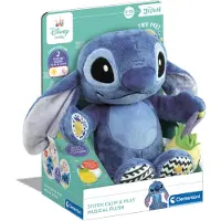 Clementoni Disney Baby Stitch: Kalmerend en speelgoed, muzikaal pluche knuffel. Geanimeerd figuurtje, interactief, met geluiden, werkt op AAA-batterijen