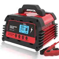 Strex Industriele Acculader - 12/24V 5/10/25A - Reparatiemodus - Druppellader - Accu Lader voor Auto / Motor / Scooter / Boot / Camper