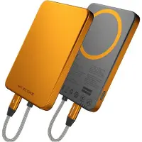 Nitecore Pocket 5 Magnetic Built-in USB-C Cable Ultra Thin Power Bank Alloy Orange