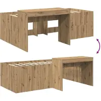 vidaXL Kinderhoogslaper met bureau Artisanaal eiken Bewerkt hout