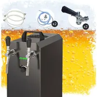 Ich-zapfe Complete set - Biertap - stream 50/K 2-kraans RVS, 50 liter/u, met membraanpomp - Biertap, Beertender, Thuistap, Bierkoeler, Type G, Type A