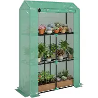 Outsunny - Folienkas - Staal - Kunststof - 100L x 40B x 150H cm - Groen