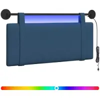 vidaXL Hangend hoofdbord Met LED-verlichting Blauw Stof