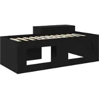 vidaXL Kinderbed met bureau, zwart, 90 x 200 cm